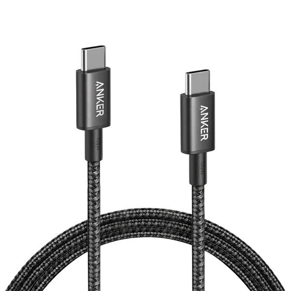 Cable Anker USB-C a USB-C 100W Trenzado – Carga Rápida – 1 m – Blanco