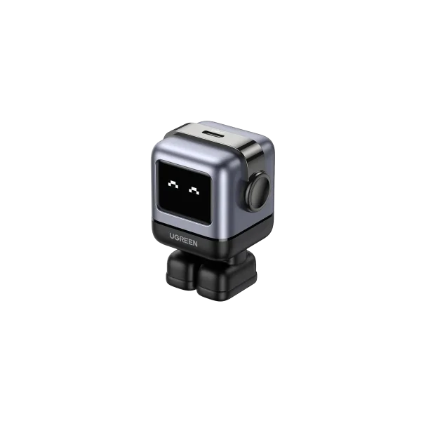 Cargador Ugreen Uno RG 30W Robot GaN con Pantalla LED – Carga Rápida USB-C – Gris Espacial