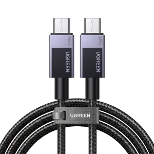 Cable Ugreen USB-C a USB-C 240W Trenzado – Carga Rápida PD 3.1 – 1 m – Gris Espacial
