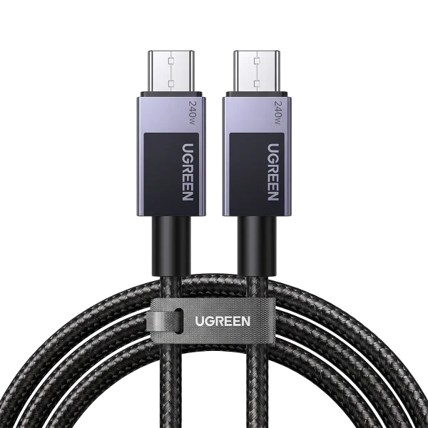 Cable Ugreen USB-C a USB-C 240W Trenzado – Carga Rápida PD 3.1 – 1 m – Gris Espacial